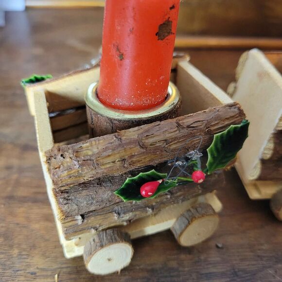 Vintage House of Lloyd Natural Bark Candle Train READ DESCRIPTION - Picture 4 of 9